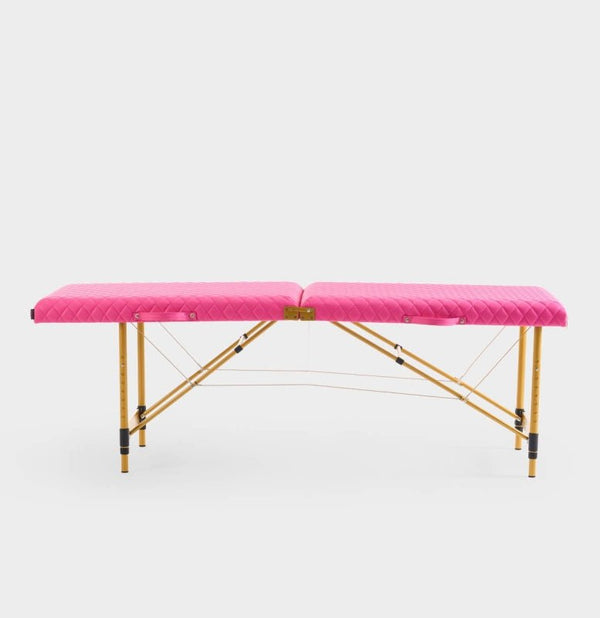 Pikowane łóżko kosmetyczne do stylizacji rzęs Space Gold - Różowe - Studio Bay